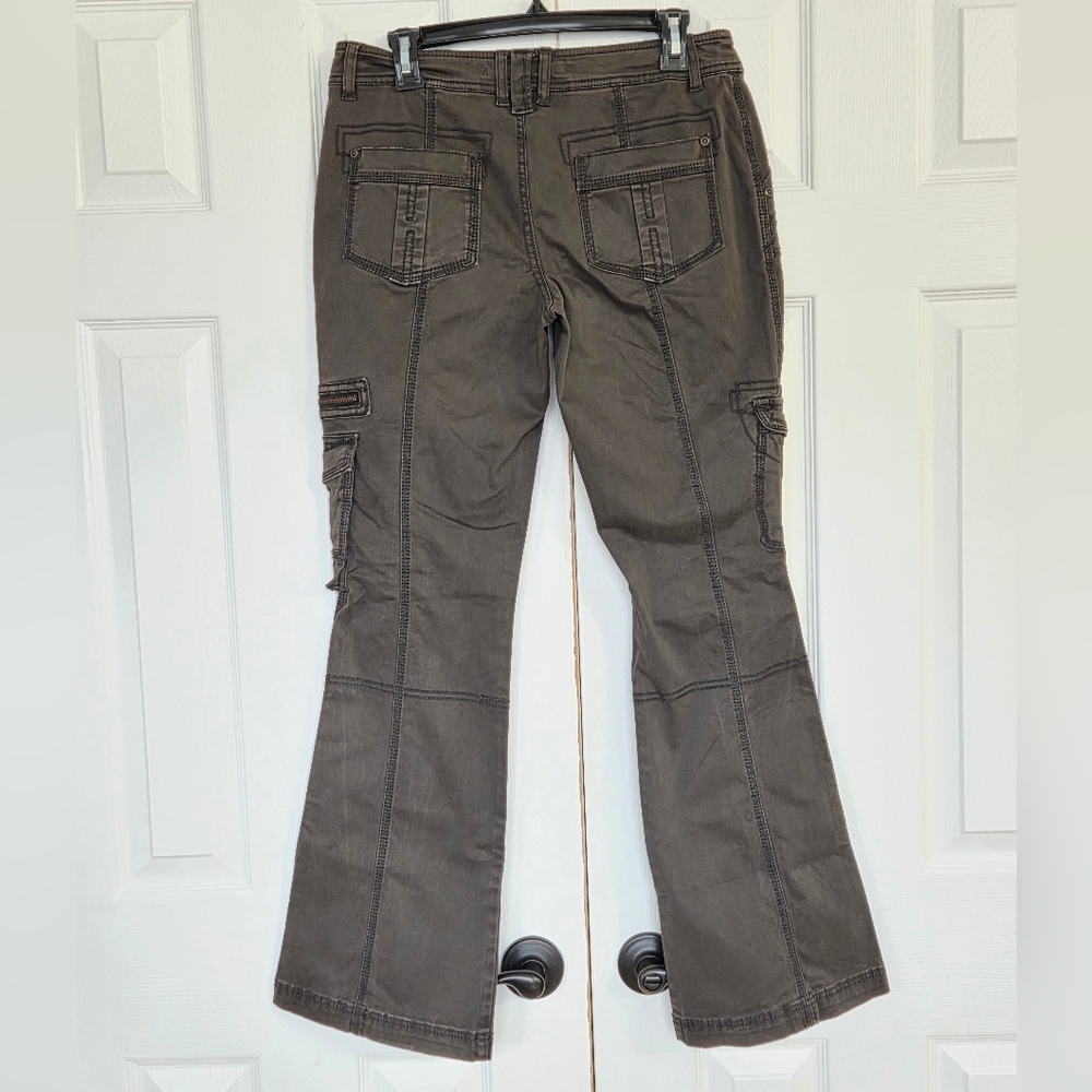 MARRAKECH BOOT CUT CARGO UTILITY PANTS DARK BROWN SIZE 28 - Picture 2 of 12